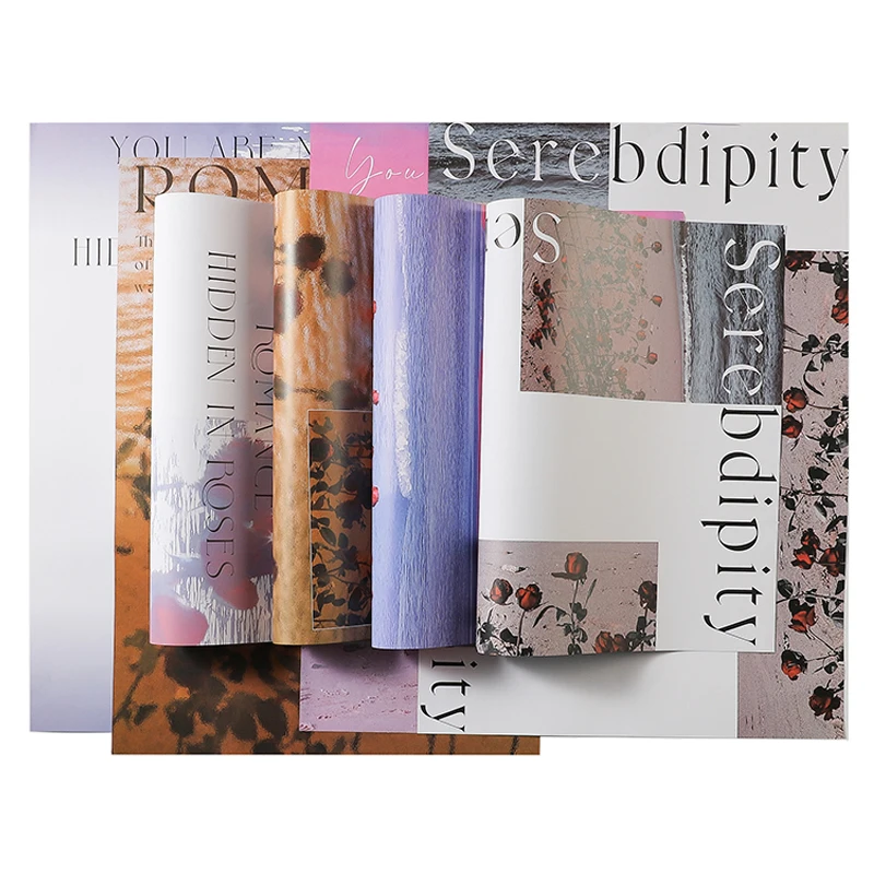 

Korean Flower Wrapping Paper Valentine's Day Seaside Rose Flower Art Kraft Paper Bouquet Gift Paper Set 10 Sheets