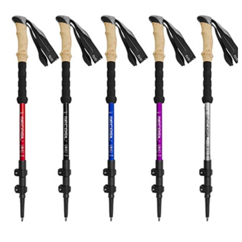 Тройной выдвижной наружный альпеншток из алюминиевого сплава замок с прямой