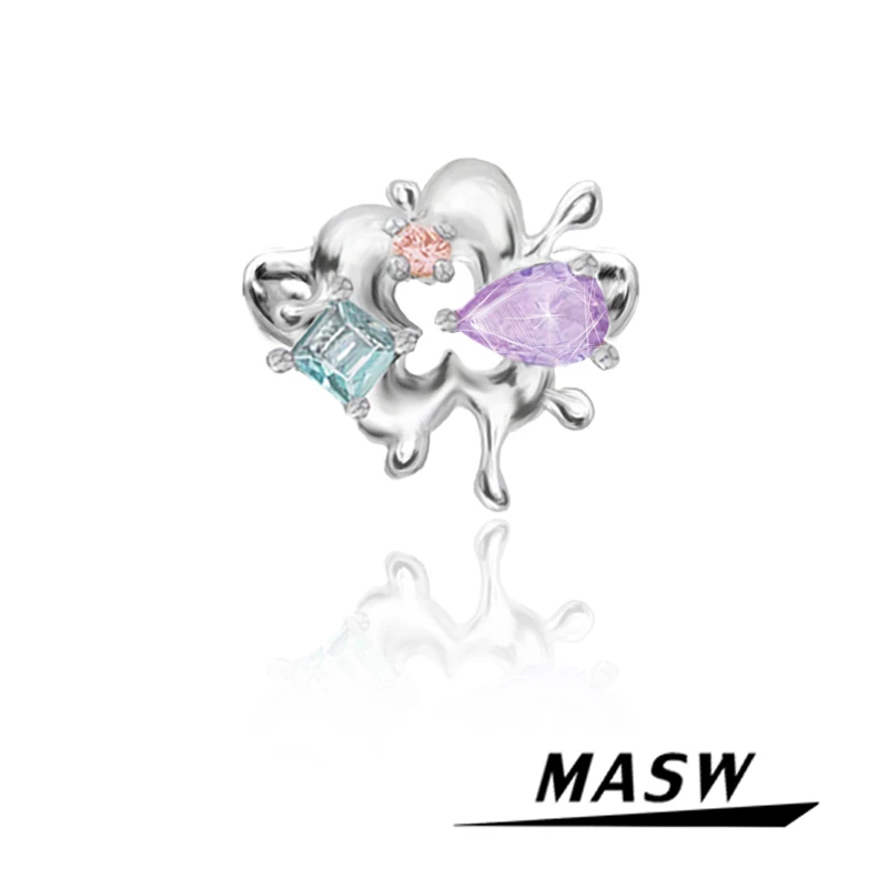 

MASW Original Design Flower Rings 2022 New Spring Trend High Quality Brass Colorful AAA Zircon Rings For Women Jewelry Gifts