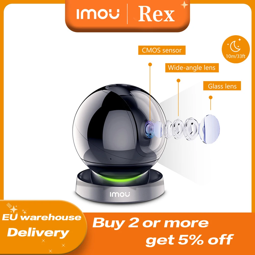 IMOU REX 2MP/4MP Wifi IP Camera 360 indoor AI Human Detection Camera Night Vision PTZ surveillance Camera Smart Home