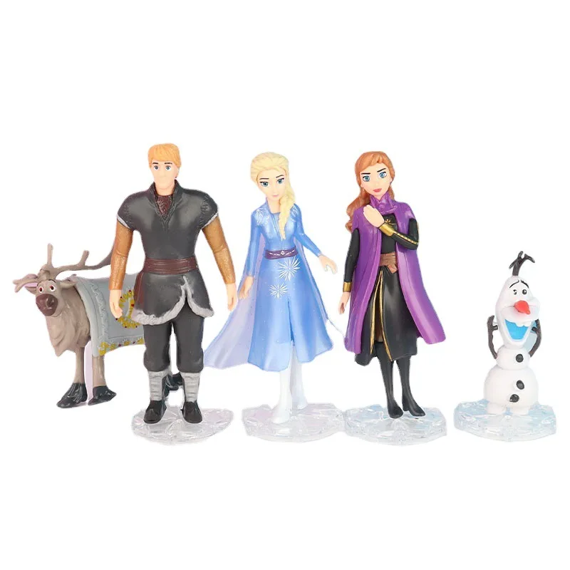 

5Pcs/Set Disney Frozen Action Figures Olaf Kristoff Anna Elsa Anime Dolls PVC Model Toys Decoration Kids Gift