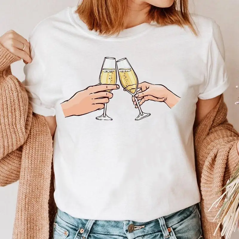 

Женская трендовая футболка с графическим принтом пива вина, футболка с коротким рукавом, модная футболка, женский топ с мультяшным принтом, ...