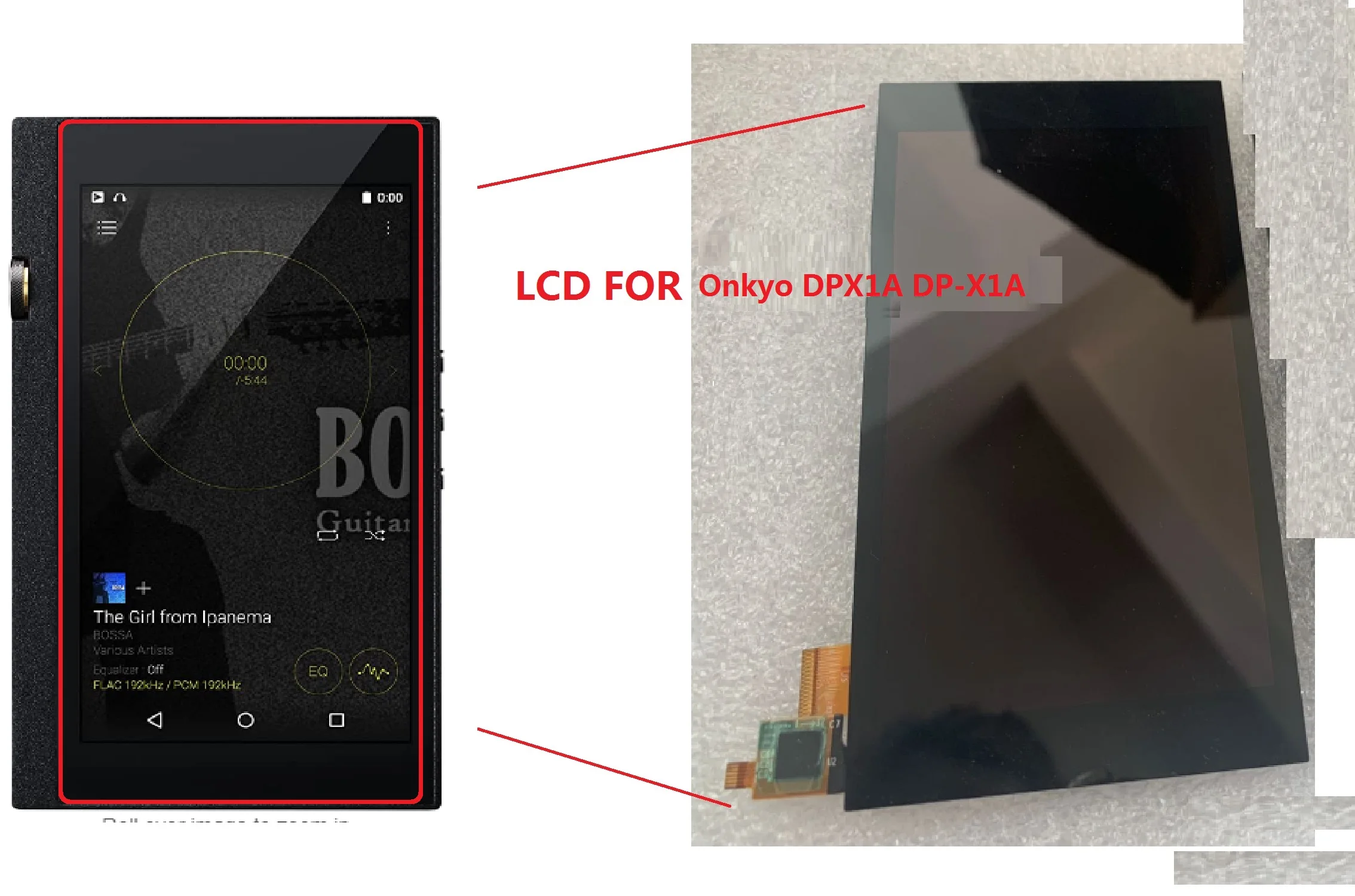 

Lcd with touch panel For Onkyo DP-X1A Screen display touch screen For Onkyo DPX1A