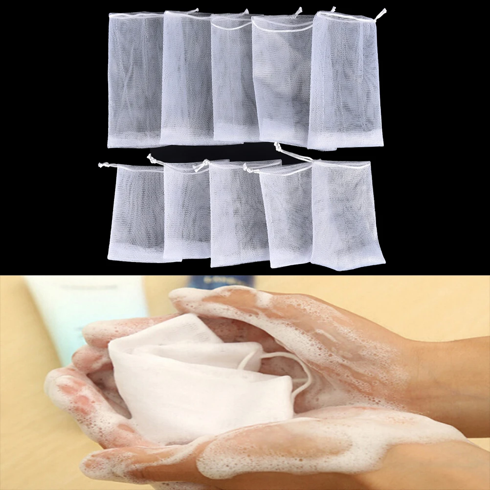 

5 Pcs Hand Soap Lathering Double-layer Soap Foaming Net Easy Bubble Mesh Bag Bath Clean