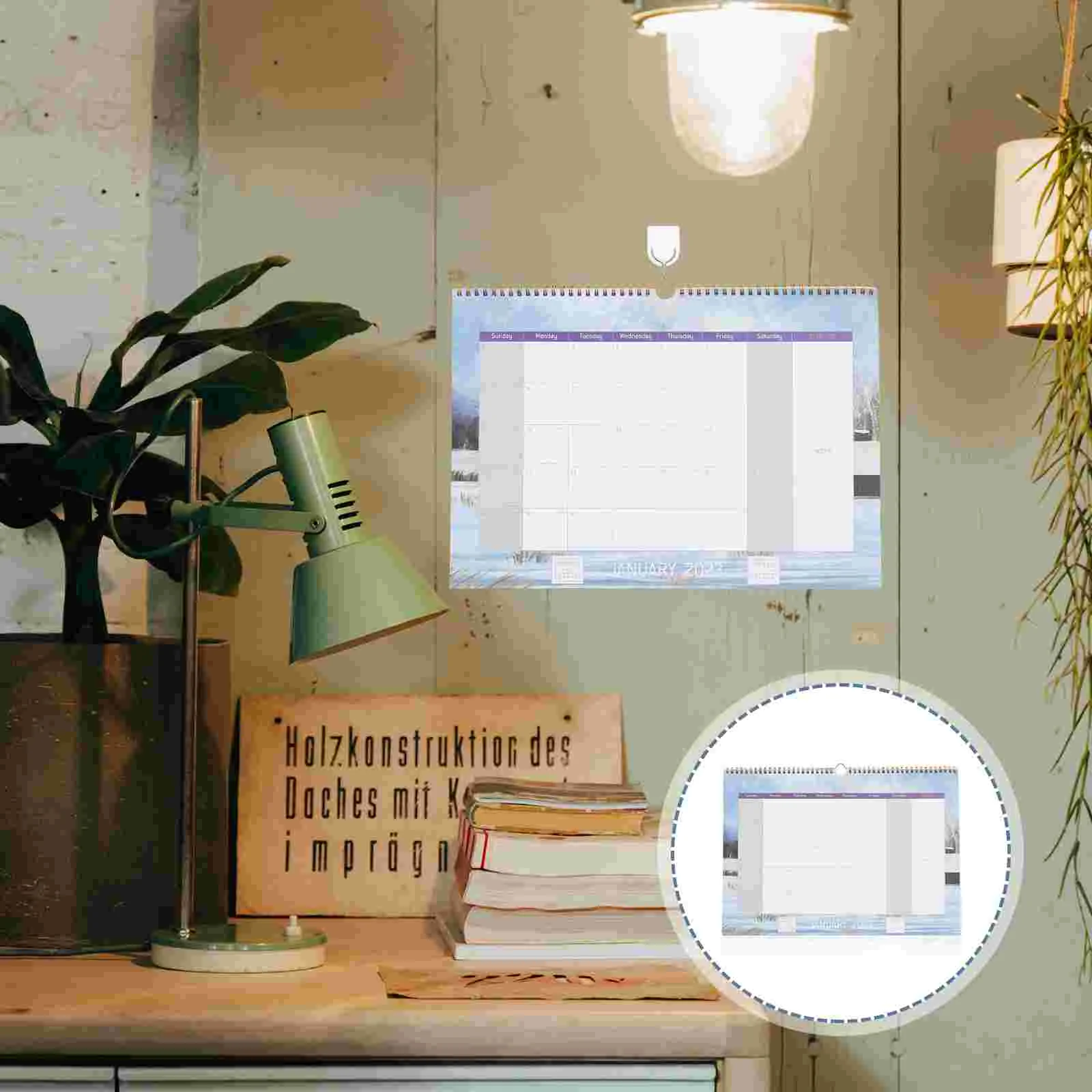

Calendar Wall Planner Spiral Blyyieer Monthly Hanging Year Dates Family Office Month Calender Julian Schedule Bound Calander
