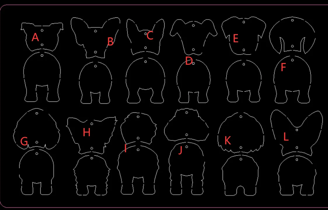 

Dog Butt Earring Independent Mold Mold Wood Mold Compatible With Most Manual Die Cut