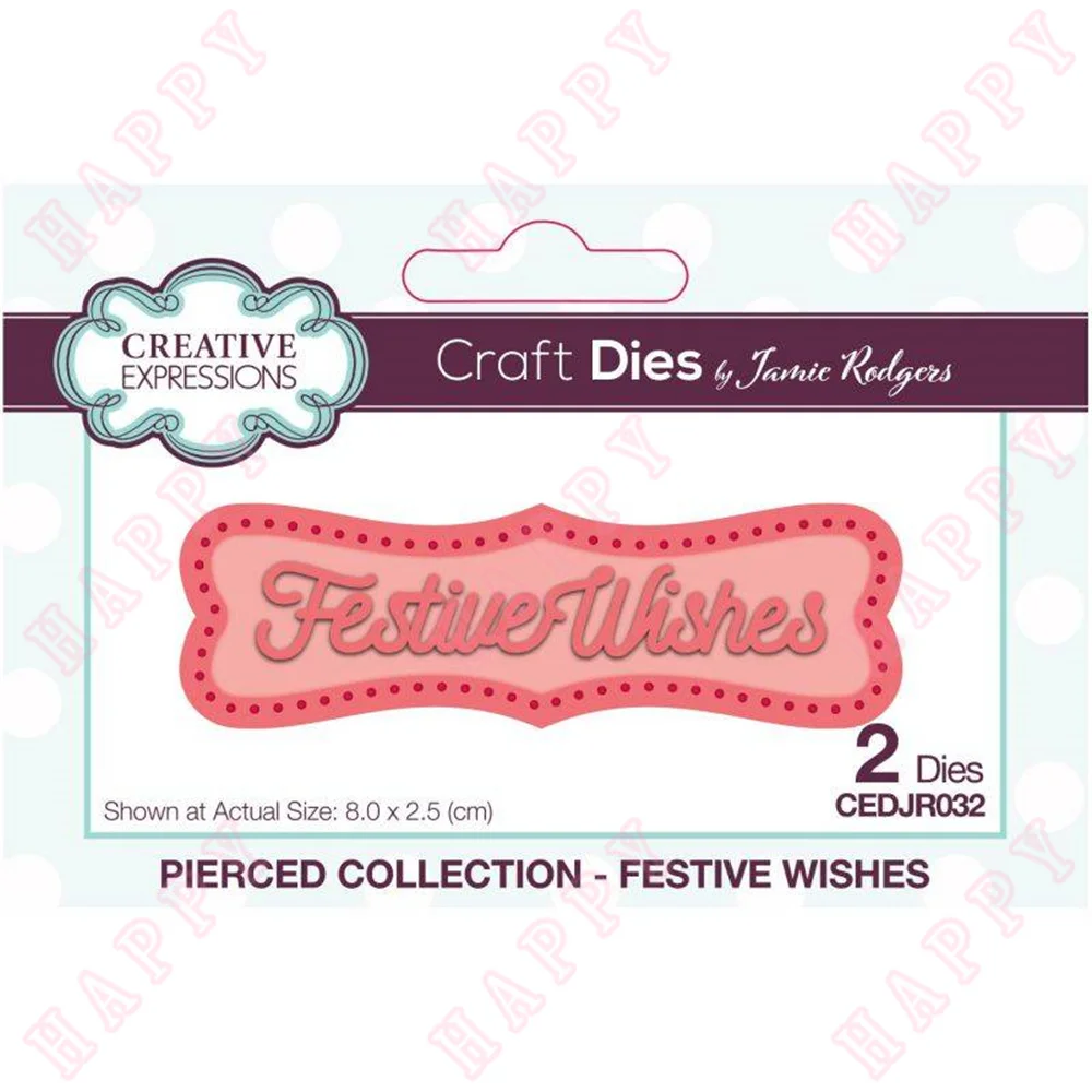 

Christmas Metal Cutting Dies Festive Wishes Craft Die For DIY Photo Album Handmade Paper Card Decoration Craft Embossing Moulds