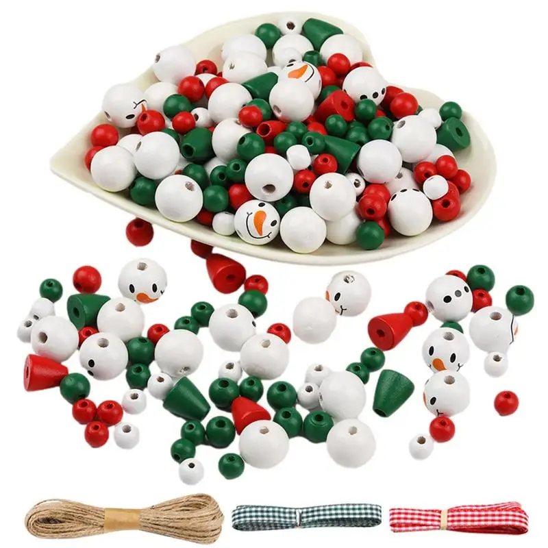 

Рождественские деревянные бусины «сделай сам», праздничный фермерский Набор для творчества, праздничные деревянные бусины для сада, газона, стен, рустикальный фон, сувениры для комнат
