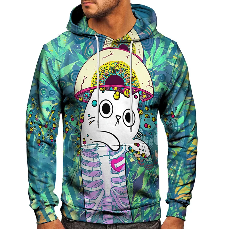 

Новинка 2023, котенок с 3D принтом животных, кошка, коллекция, толстовки для пар, мужской женский Забавный пуловер, крутой детский спортивный костюм оверсайз