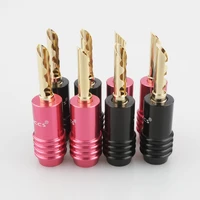 hot sale audiocrast gold plated bfa audio gold plated aolly body bfa banana plug 12pieces hi end gold plated banana connector