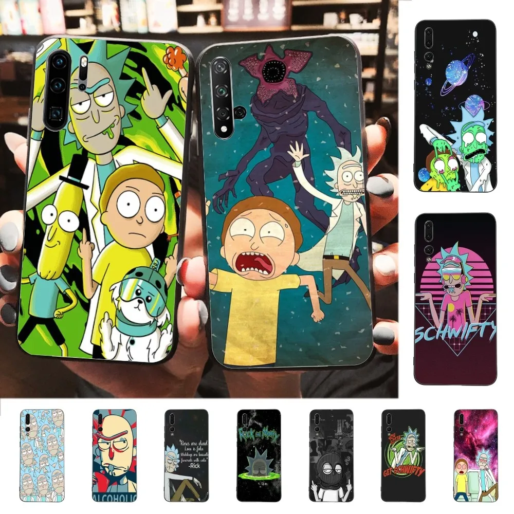 

Cute R-Ricks-Cartoon Phone Case For Huawei P 8 9 10 20 30 40 50 Pro Lite Psmart Honor 10 lite 70 Mate 20lite