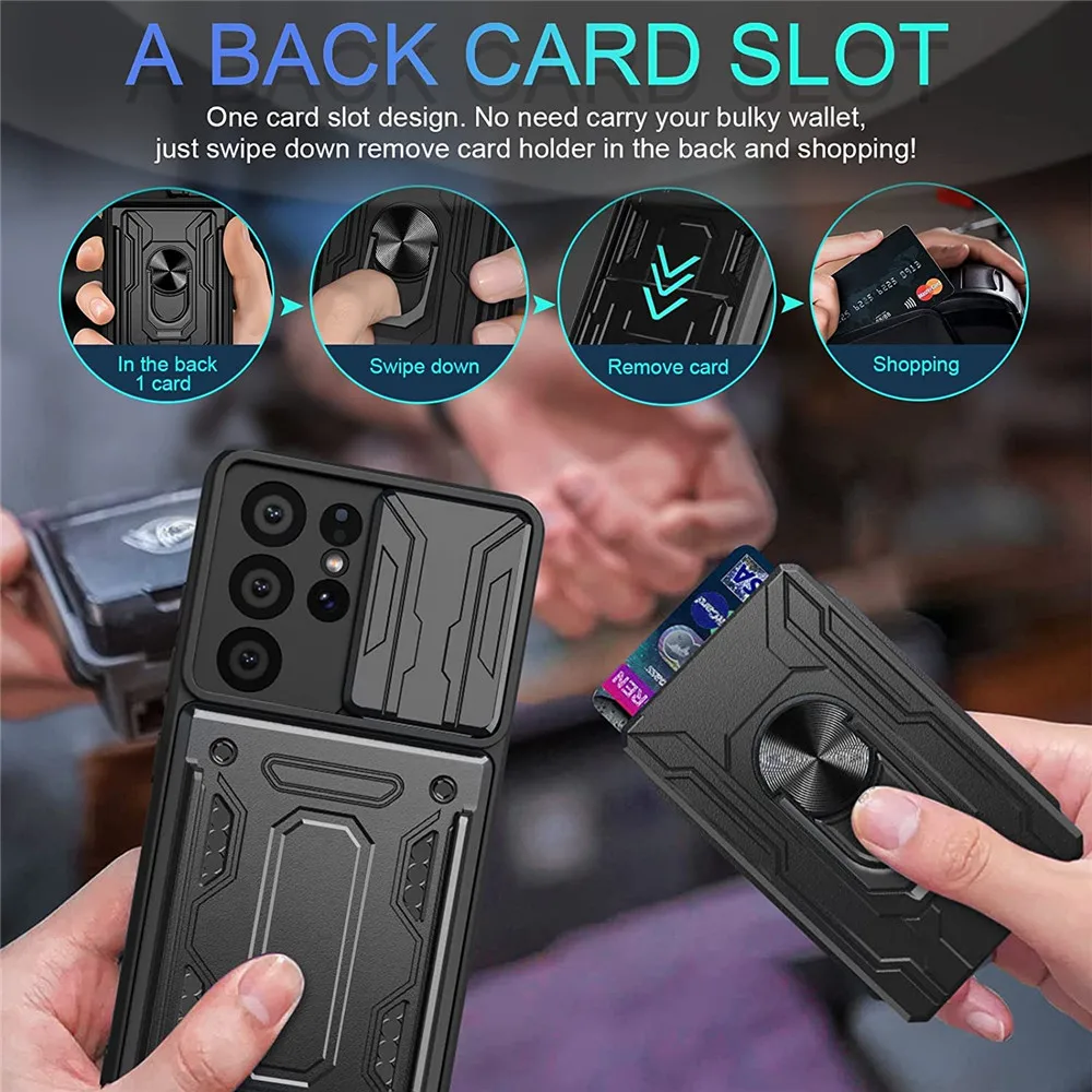 

for Galaxy S22 Ultra S20 FE A12 A22 A32 A13 A53 2020 5G A52 A72 A21S Card Slot Cover For Samsung Galaxy S22 Ultra S21 Plus Case