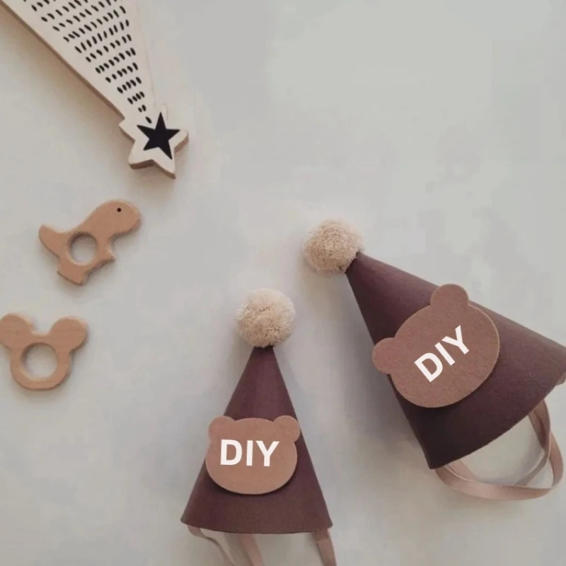 Шапка на день рождения милая мультяшная шапка с головой мишки тедди головной