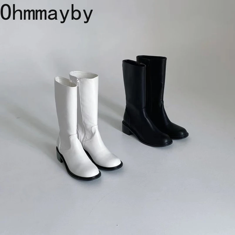 

Winter Woman Mid Calf Boots Fashion Side Zippers Street Style Short Boots Shoes Ladies Elegant Square Mid Heel Women's Footwear