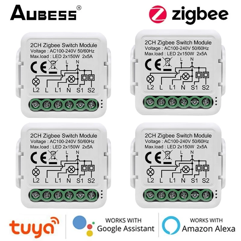 

Модуль переключателя Tuya ZigBee 3,0, выключатель с 2-сторонним управлением, работает с Alexa Google Home