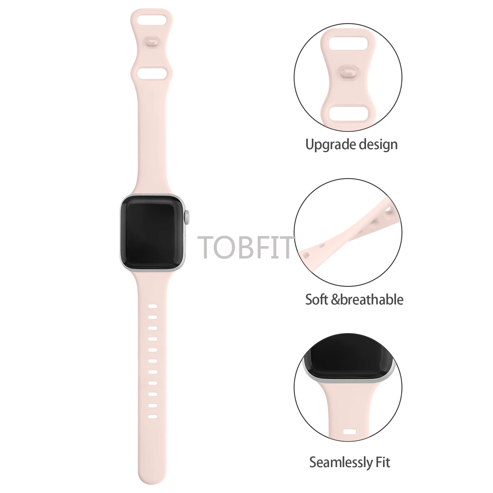 6pcs Strap For Apple Watch Series 7 6 5 4 3 2 SE 42mm 38mm 44mm 40mm Strap Silicone Band Silm Bracelet For iWatch 41mm 45mm