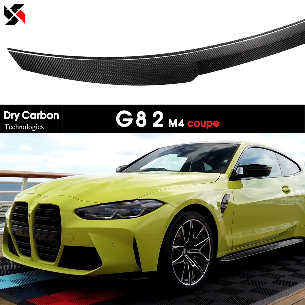 

Сухое углеродное волокно 3*3 3K задний спойлер багажника крылья для BMW 4 серии M4 G82 двухдверный купе 2021 - 2026 крышка багажника губы