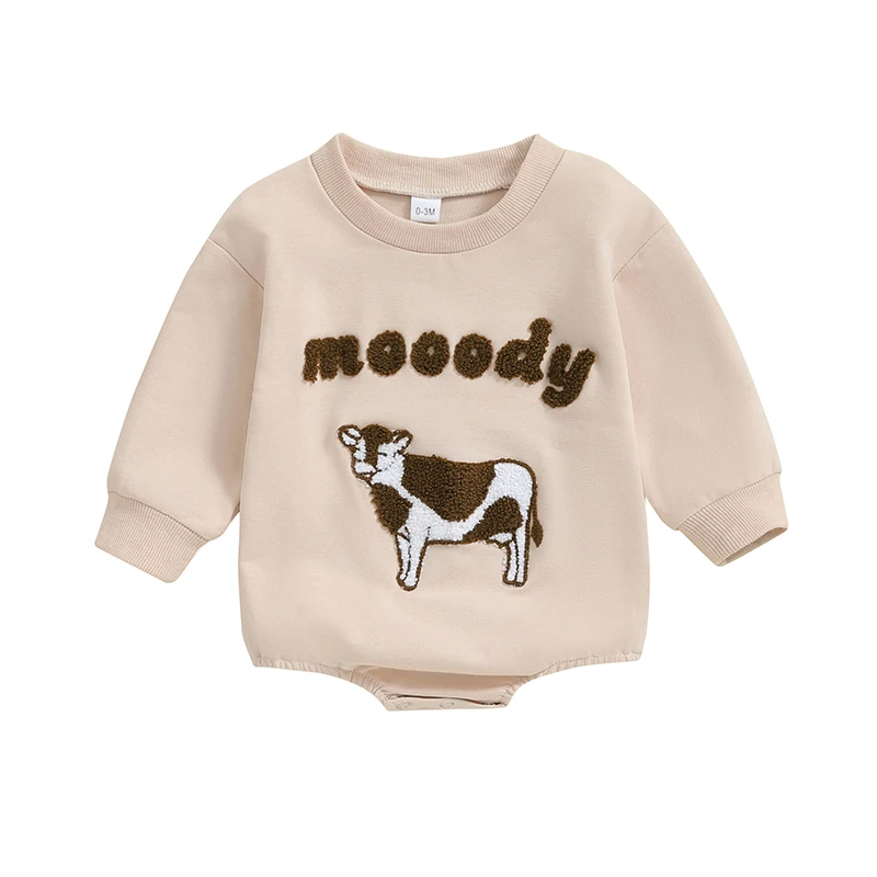 Боди с длинным рукавом и вышивкой для новорожденных