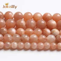 natural orange sunstone beads moonstone quartz round loose beads for jewelry making diy bracelets 4 6 8 10 12mm 15 aaa quality