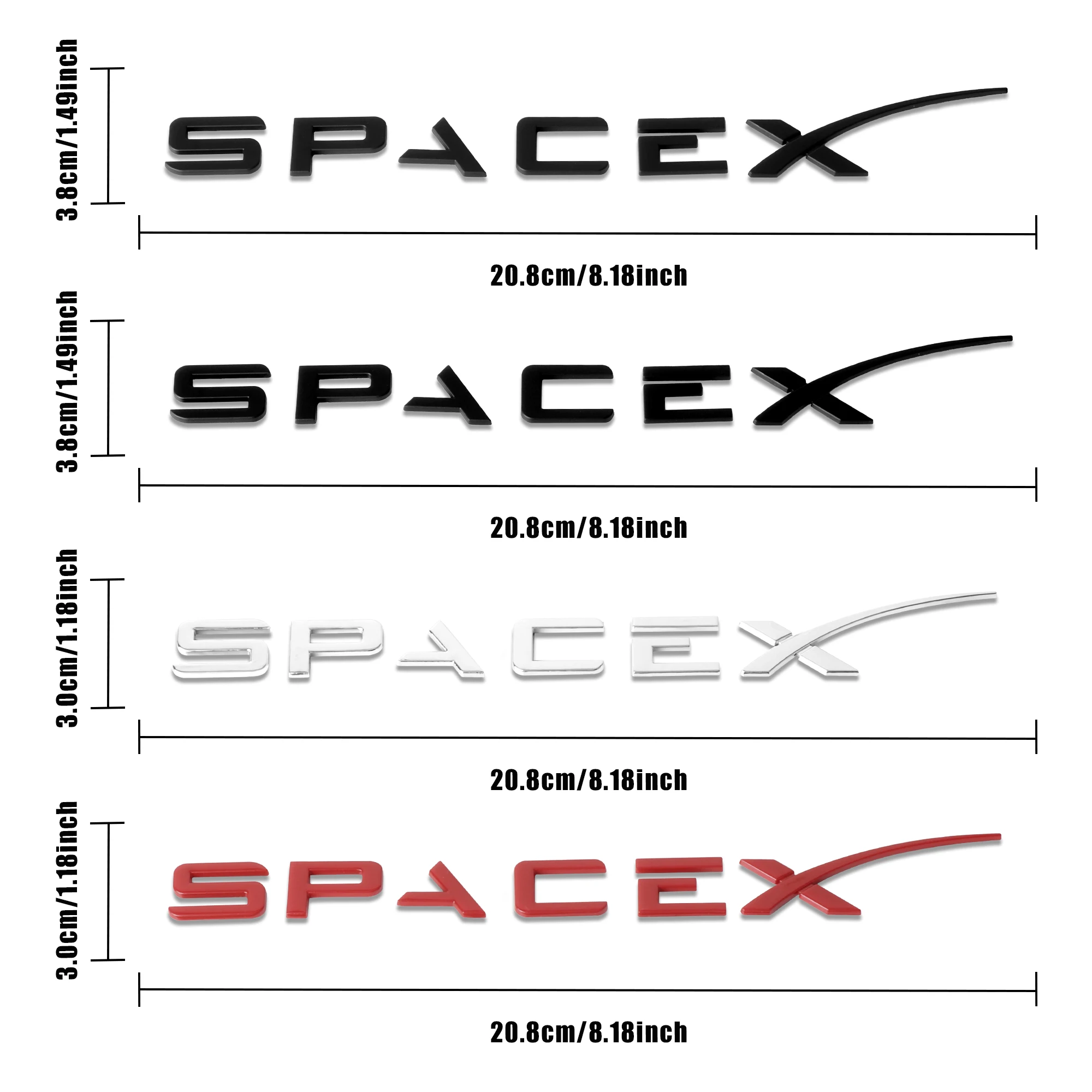 Фото 1 шт. SpaceX автомобильный алфавит логотип космическая наклейка на крыло боковая наклейка для Tesla Model 3 Y S X задняя эмблема значок багажник авто аксессуары №2
