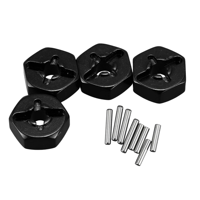

20X Aluminum Alloy 12Mm Combiner Wheel Hub Hex Adapter Upgrades For Wltoys 144001 1/14 RC Car Spare Parts,Black