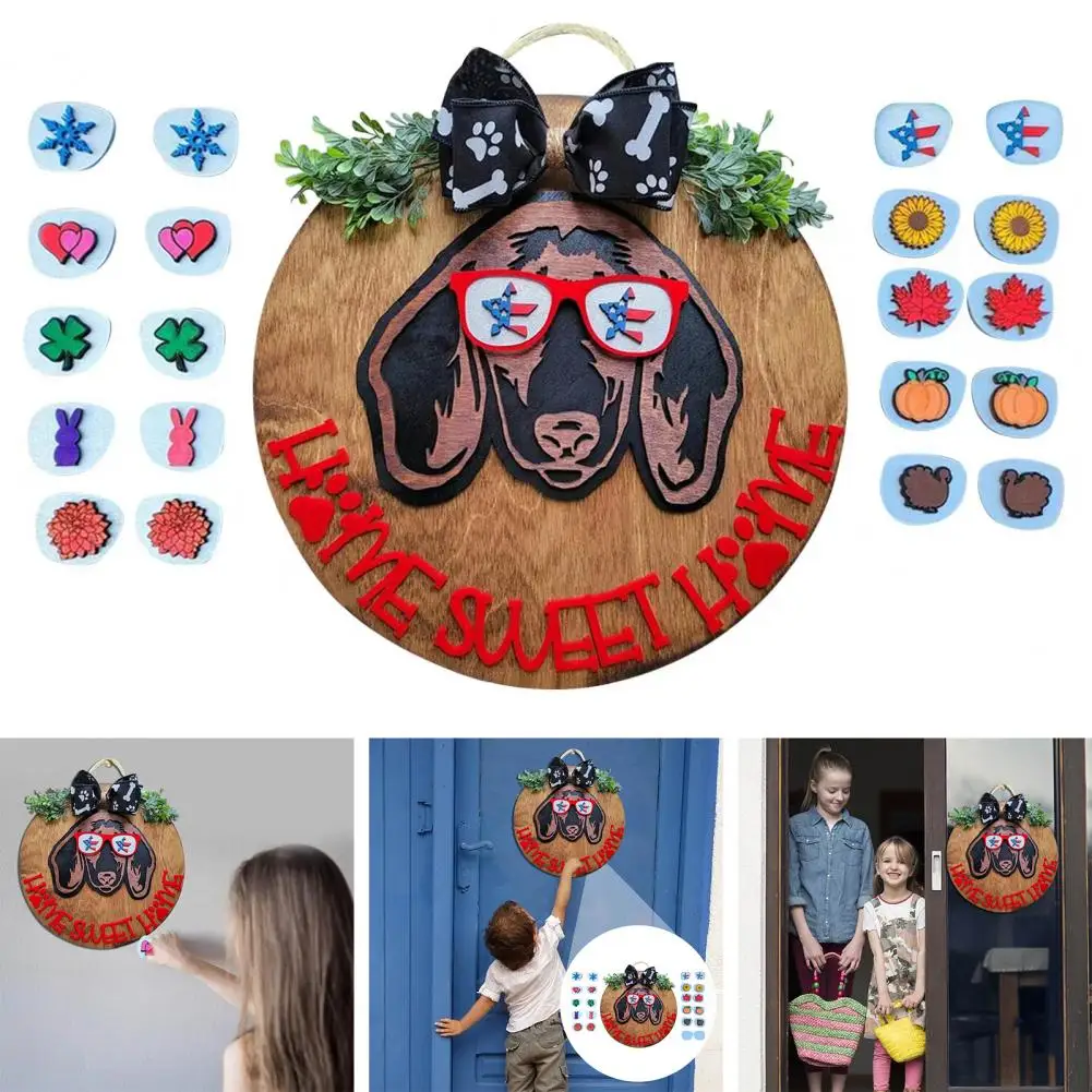 

Door Sign 1 Set Durable Weather Resistant Round Sturdy Door Welcome Sign for Home