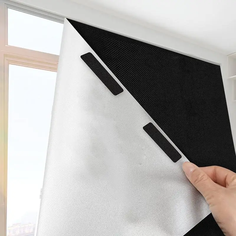 

Removable 100% Light Blocking Darkest Window Cloth DIY Total Blackout Glass Privacy Darkening Window Tint Black Window Sticker