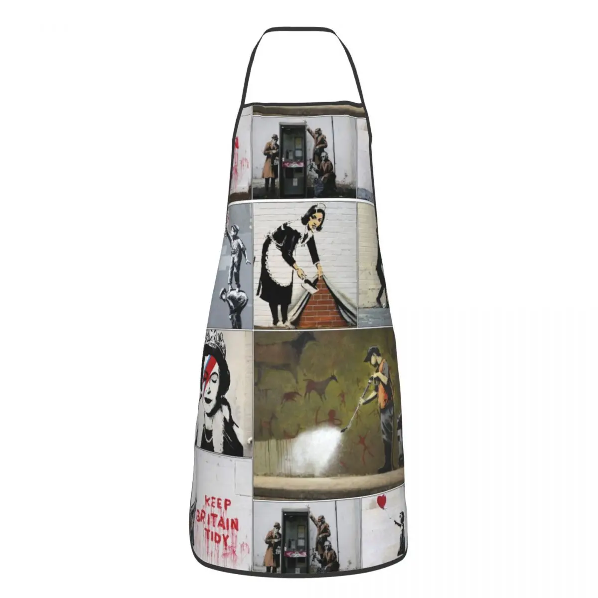 

Unisex Banksy Graffiti Merchandise Kitchen Chef Cooking Baking Apron Men Women Street Pop Art Tablier Cuisine for Painting