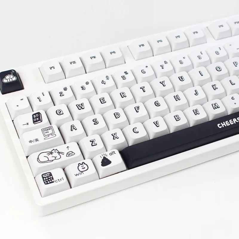 

Минималистичные белые черные колпачки клавиш PBT для механической клавиатуры переключатель Mx колпачок для клавиш с вишневым профилем английская колпачок для клавиш под заказ GK61