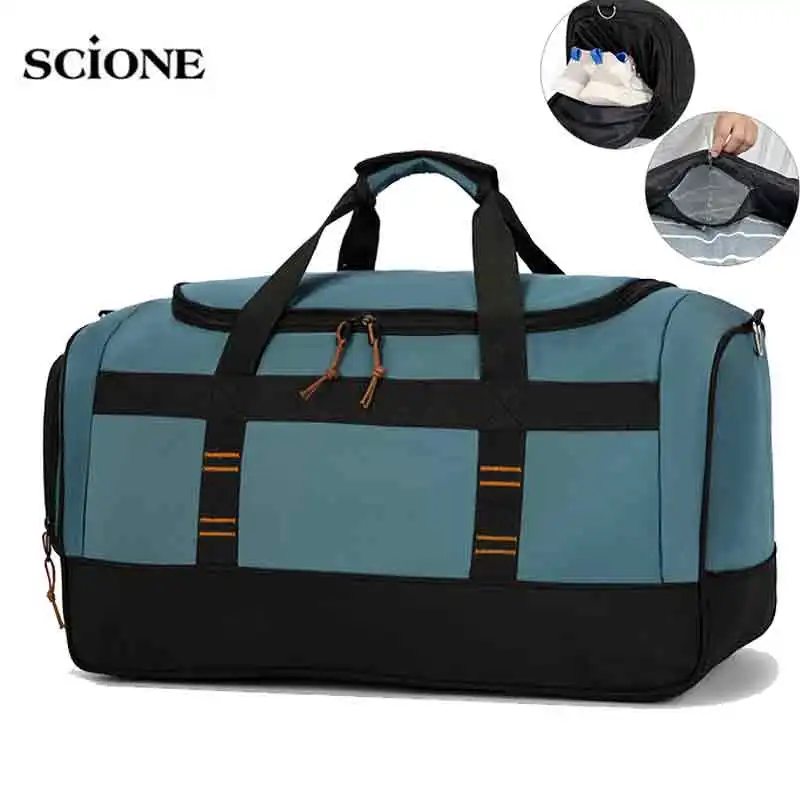 

50L Мужская спортивная сумка, дорожная сумка через плечо, вместительная сумка для фитнеса, сумка для багажа, Спортивная обувь, карман для хранения, X610A