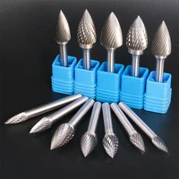 1pcs g type carbide alloy rotary file single slot tungsten steel wood carving grinding head hard metal milling cutter for copper