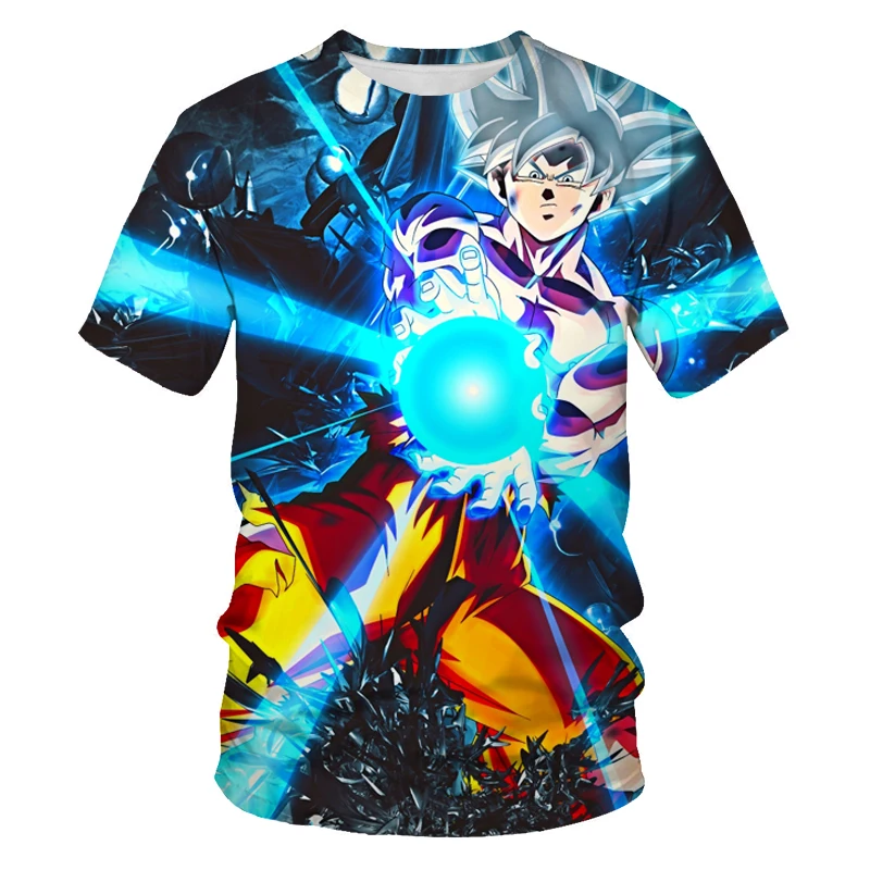 

2022 summer men's cartoon dragon ball pattern short-sleeved T-shirt men and women all-match fashion trend 3D printing T-shirt