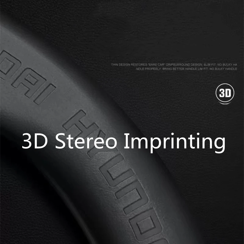 3D Three-dimensional Embossed Carbon Fiber Pattern Leather Car Steering Wheel Cover 15 inch/38cm for HYUNDAI Accessories |