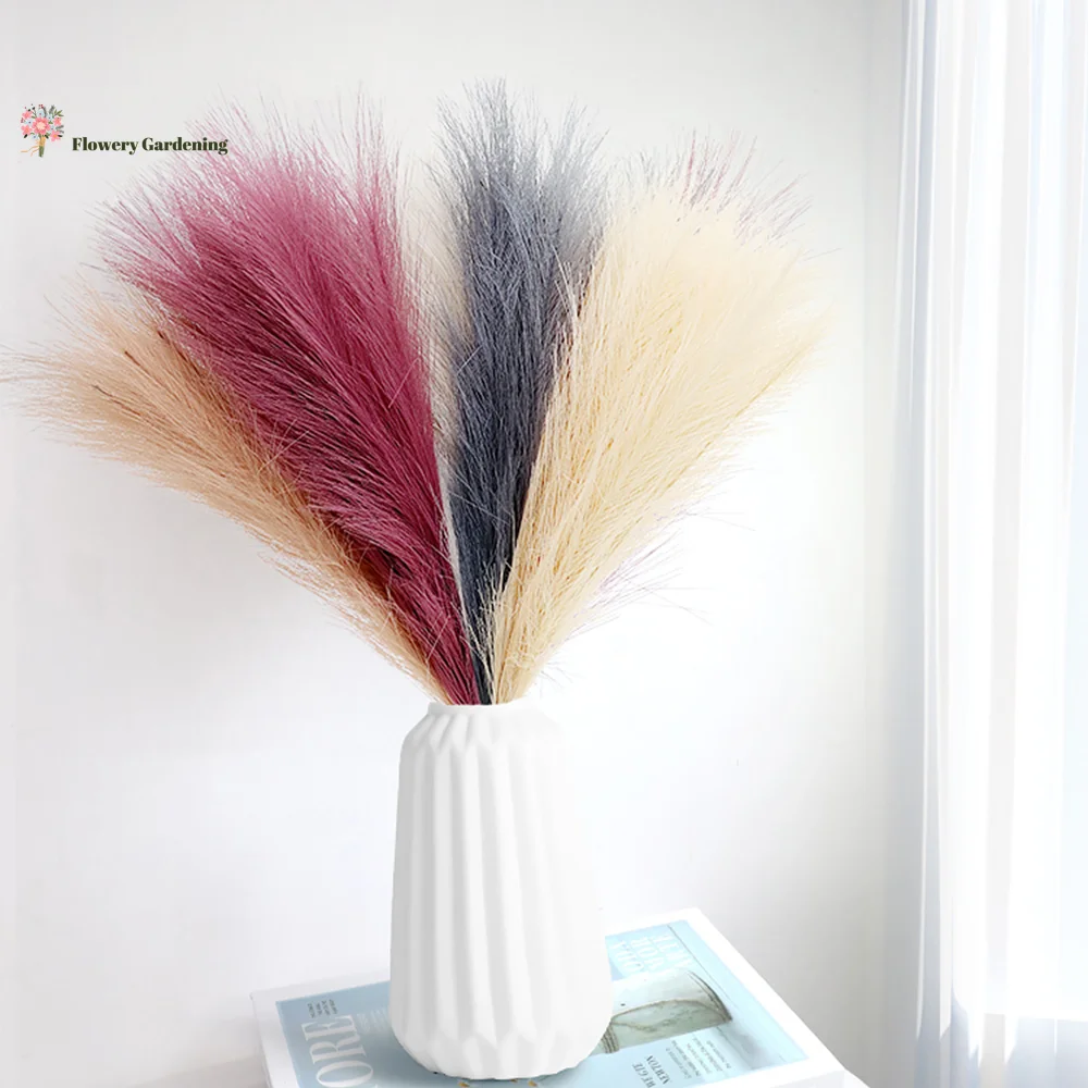 

Pampas Grass Artificial Flowers Diy Material Dried Flower Nordic Wedding Party Decor Plant Simulation Fake Flower Accessories