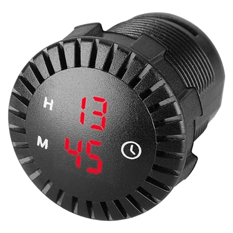 1 Piece Car LED Electronic Clock Switch Charger Universal Supplies Red Light