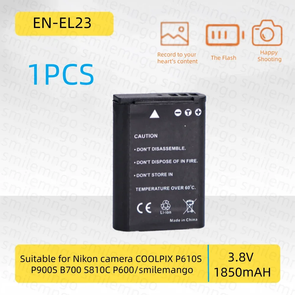 Фото Аккумулятор EN-EL23 3.8V 1850mAh, совместимый с камерами Nikon COOLPIX P610S, P900S, B700, S810C, P600. №3
