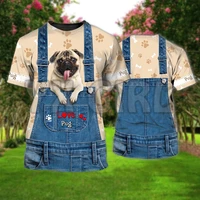 2022 summer fashion men t shirt love pug cute 3d all over printed t shirts funny dog tee tops shirts unisex tshirt