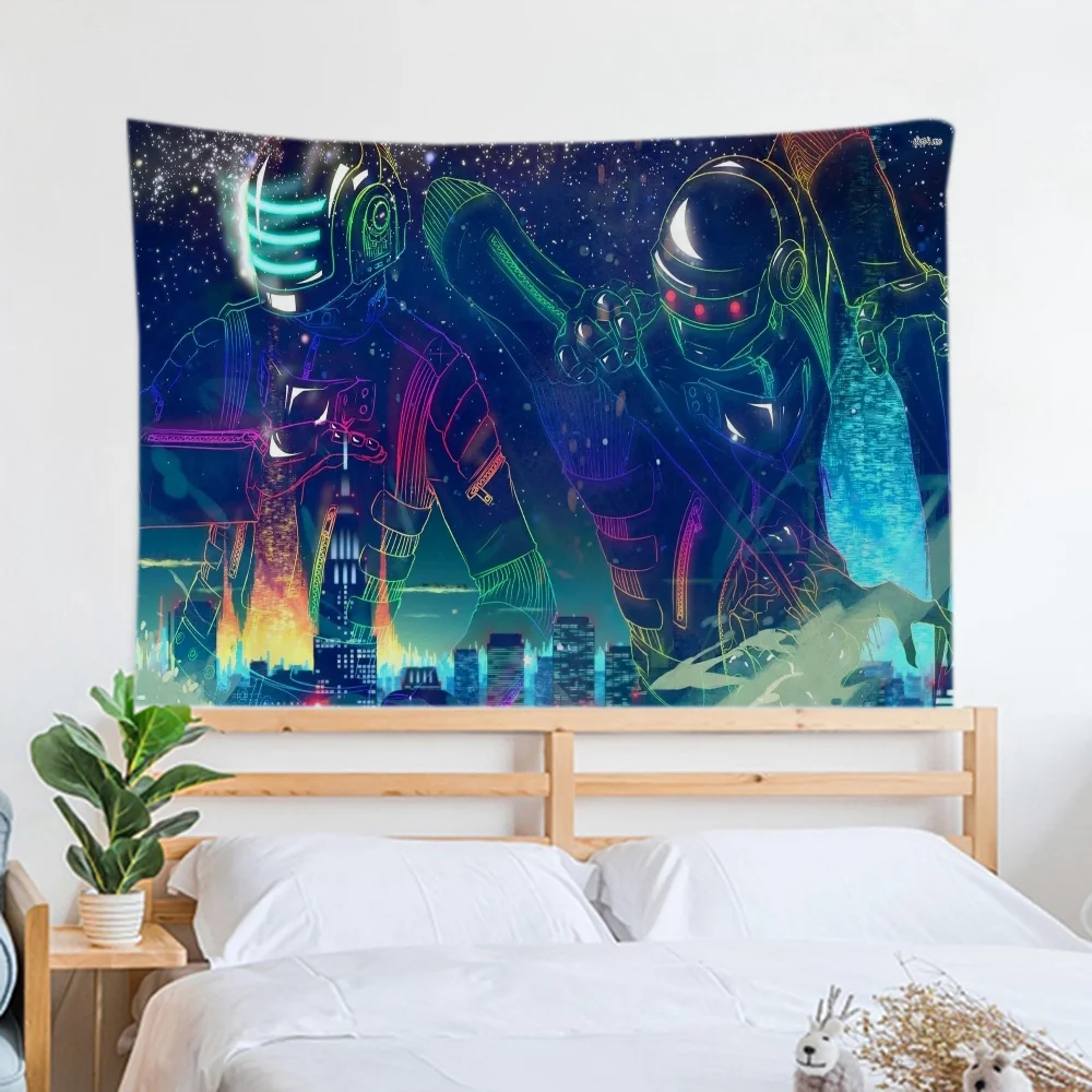 Тематический Гобелен Daft Punk В Стиле Панк Декоративный Настенный Из Полиэстера Для