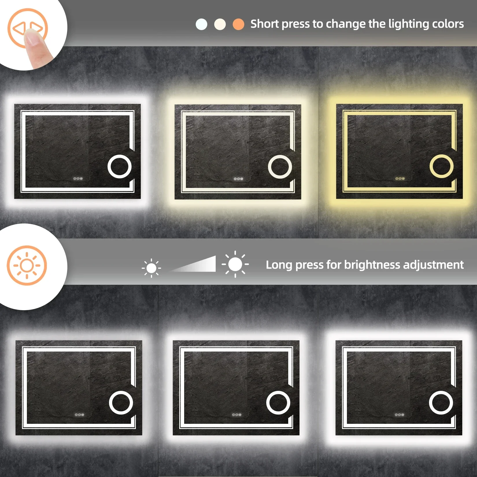 Умное зеркало для ванной комнаты со светодиодной подсветкой 3-кратная лупа с