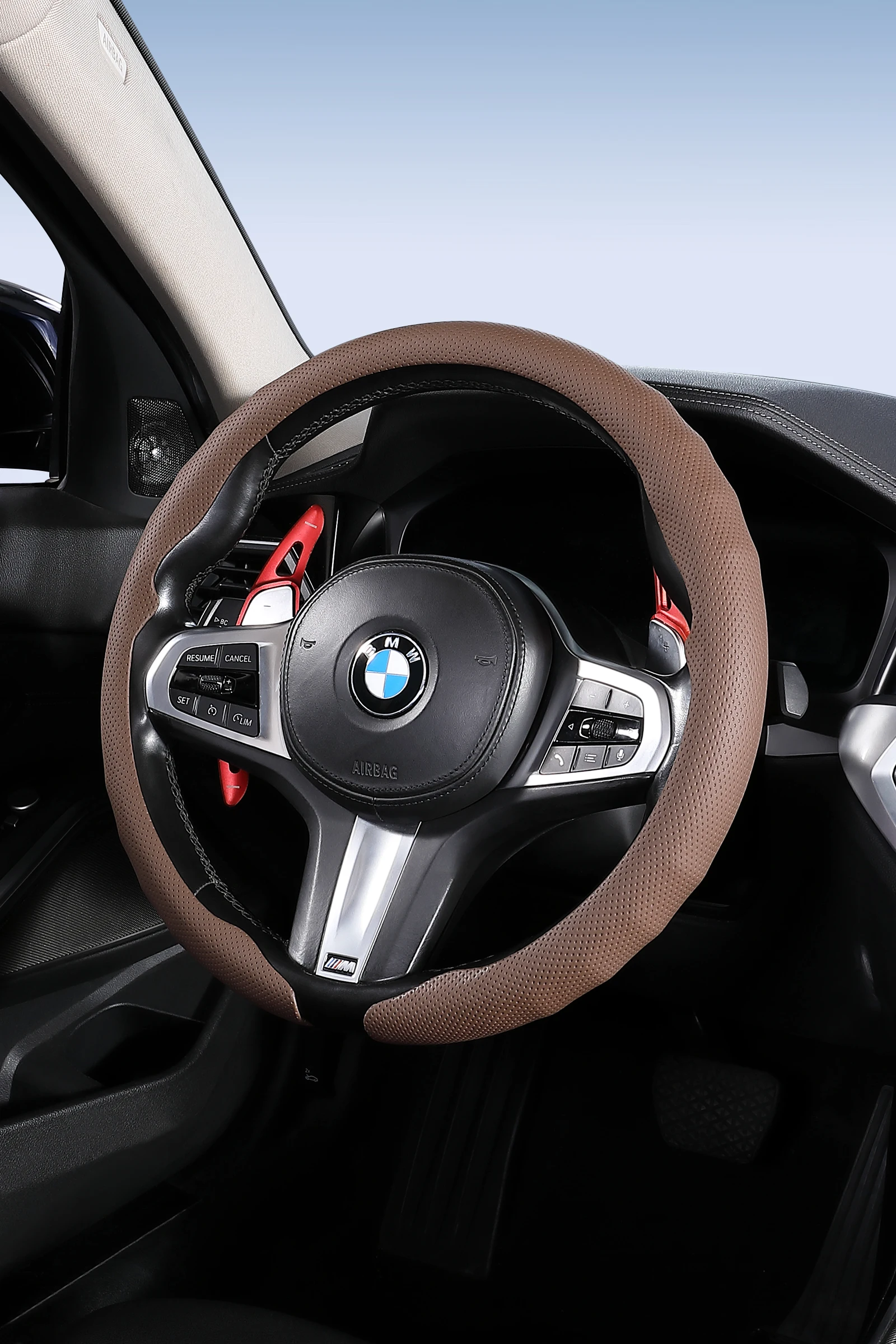 Фото Кожаный чехол на руль для BMW 1, 2, 3, 4, 5 серий F40 G20 G26 G01 G02 G05 G06 G07 X1 X3 X4 X5 X6 X7 2011 - 2026 №4