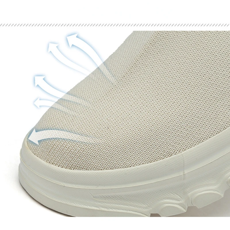 Ladies Sock Boots Womens High Top Casual Shoes Stretch Boots Fashion Breathable Ankle Boots High Quality Size 35-42