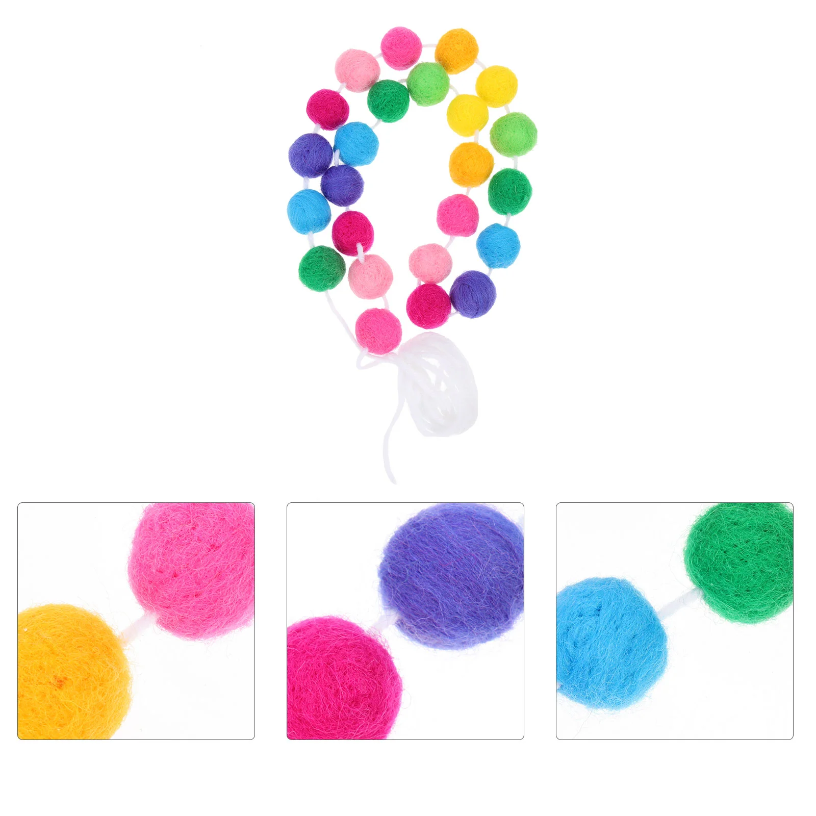 

Pom Garland Christmasfelt Tree Decoration Pompom Wool Classroomnurseryfur Ornaments Holiday Decorations Poms Plush Artificial