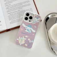 sanrio cinnamonroll kuromi cartoon laser phone cases for iphone 13 12 11 pro max xr xs max x girl shockproof soft silicone shell