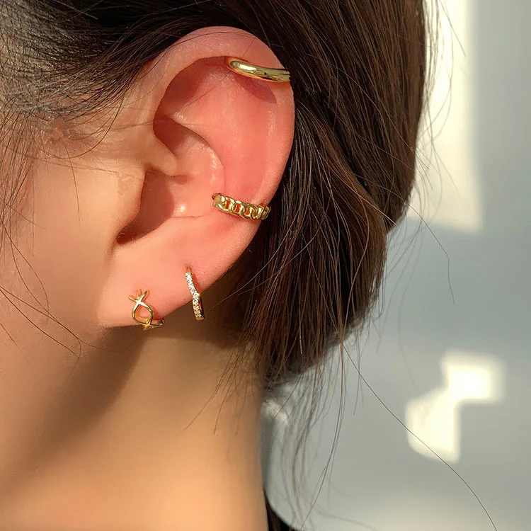 

S925 Silver Earclasp Female Earring New Fashionable Simple Earrings Temperament Hoop Earrings for Women Party Birthday Gift