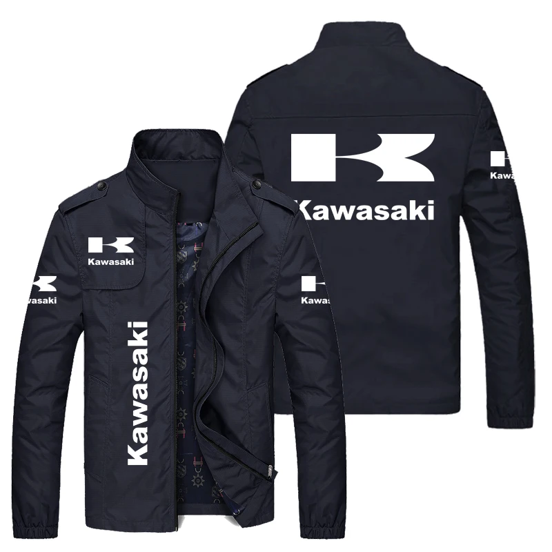 

2022 New Men Jacket Kawasaki Logo Print Jacket Casual Windbreaker Customize Motorcycle Racing Clothe Streetwear Motorbike Jacket