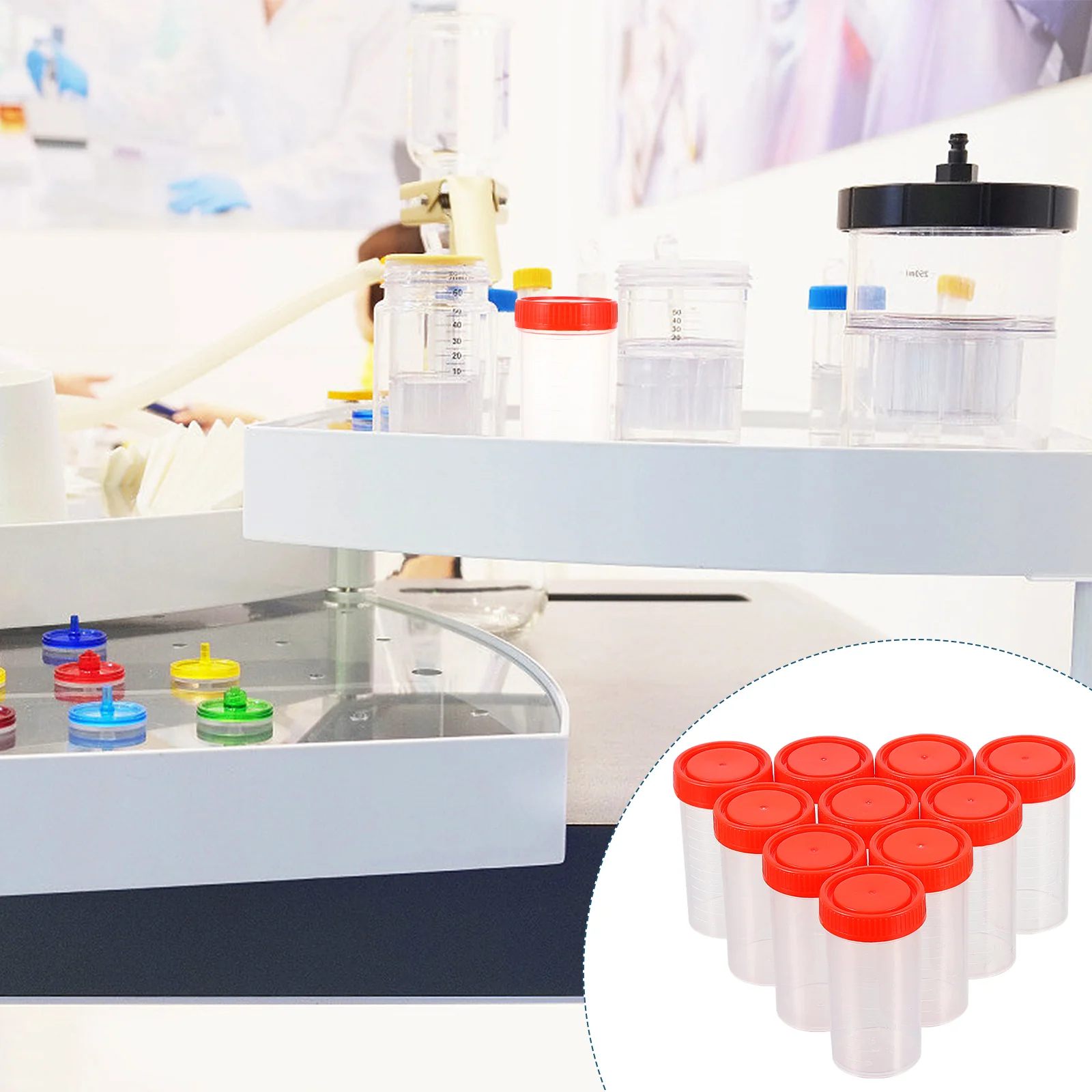 

10pcs Plastic Sample Storage Bottles Specimen Storage Bottles for Laboratory