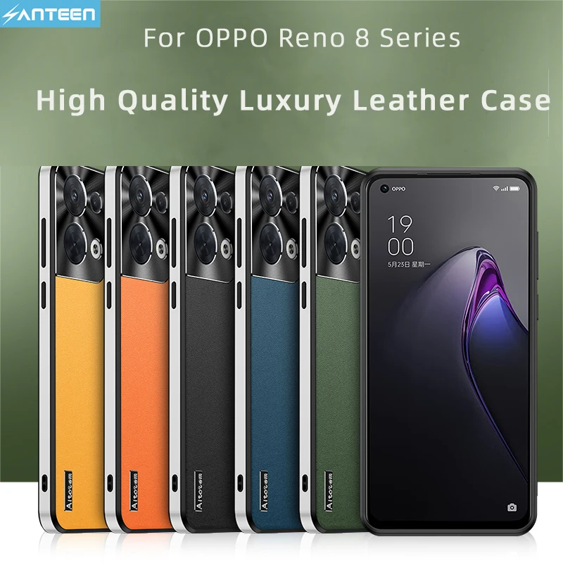 

Anteen Luxury Leather Case for Oppo Reno 8 Pro Plus Shell Starlight Series Camera Protective Plating Pu Shockproof Soft Cover