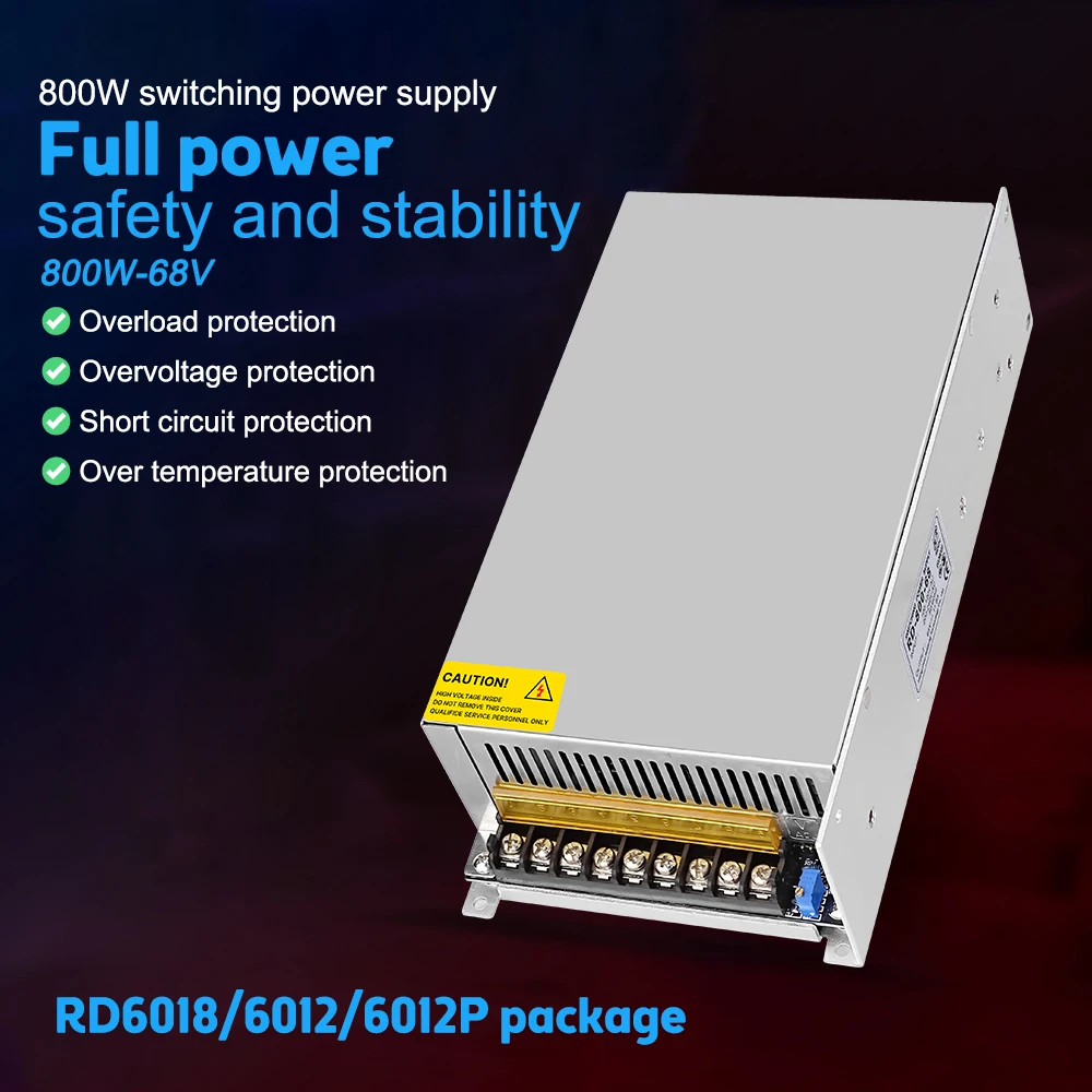 Switching Power Supply 65V 800W SMPS CNC Adjustable Voltage for RD6012 RD6012P RD6018 AC100-120V Temperature Intelligent Control