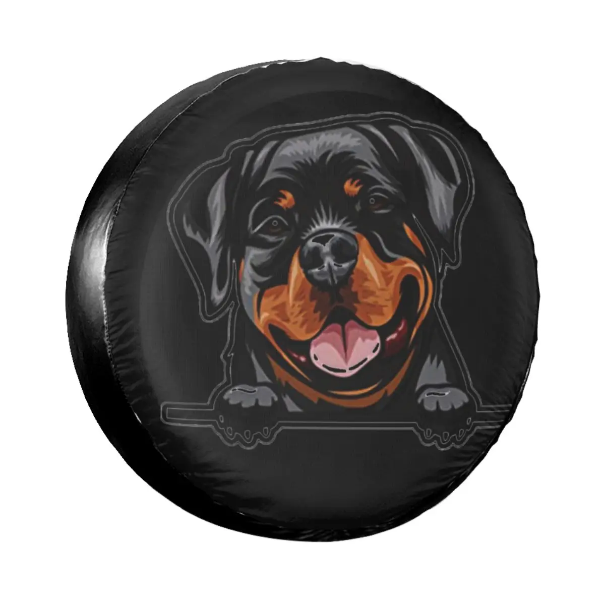 

Забавный чехол для запасной шины Rottweiler с рисунком собаки, чехол для колес с животными Rottie для Mitsubishi Pajero 14 "15" 16 "и qu