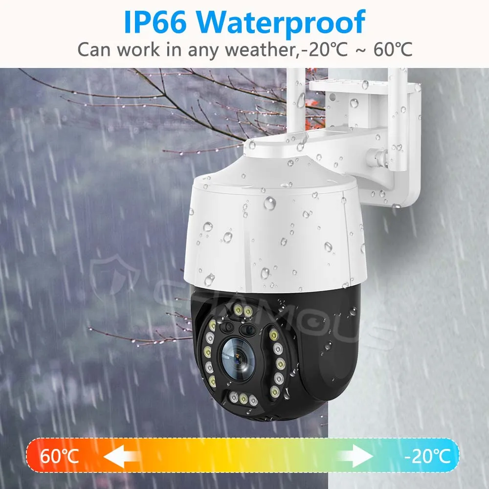 4K 8MP WiFi IP-камера Наружная 5-кратный оптический зум PTZ-камера безопасности